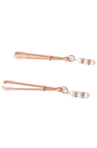 Rose Nipple Clamps Pinchers With Rhinestones - Brustwarzenklammern 2