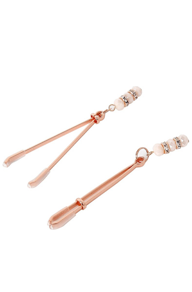 Rose Nipple Clamps Pinchers With Rhinestones - Brustwarzenklammern 3