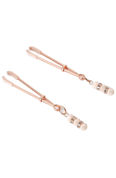 Rose Nipple Clamps Pinchers With Rhinestones - Brustwarzenklammern 5