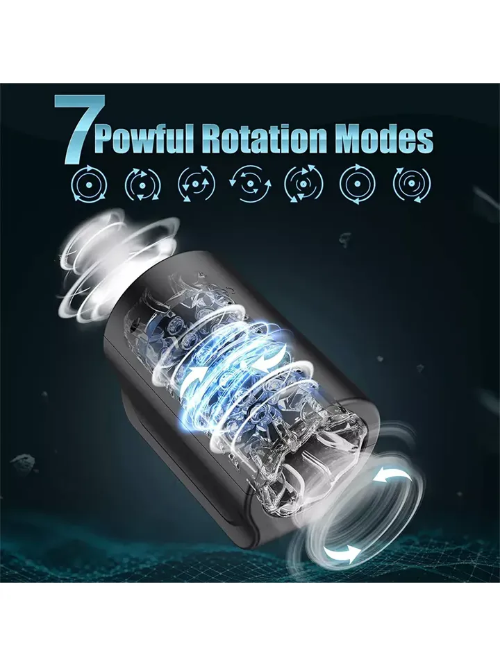 Rotating Masturbator 7 Modes Black - Automatic masturbator 2