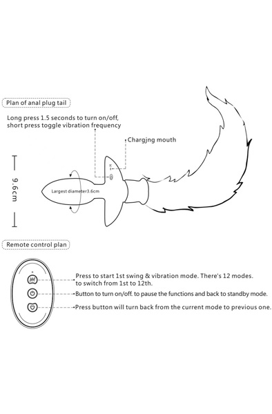 Rotating Plug With Grey Fur - Analplug in Tierform 4