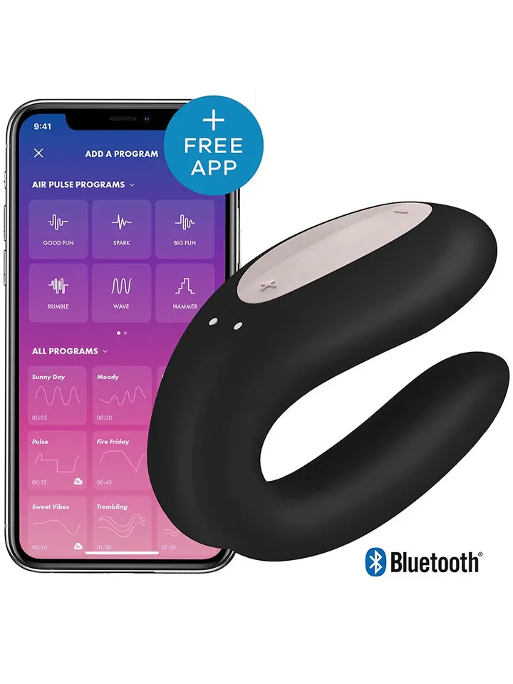 Satisfyer Double Joy Connect App Black - App-controlled couples vibrator 1
