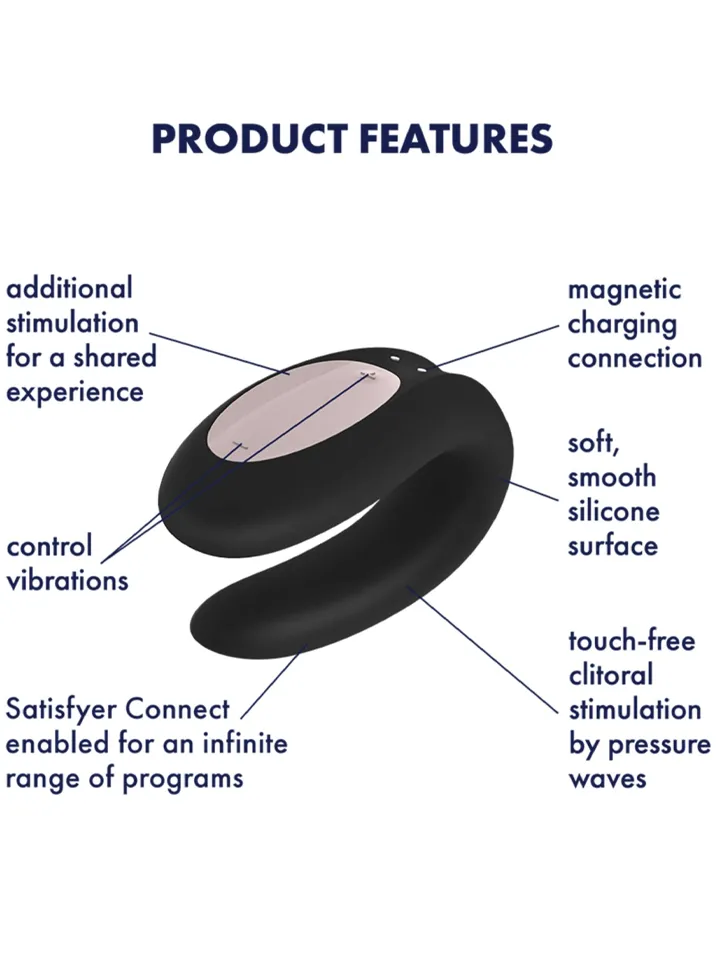 Satisfyer Double Joy Connect App Black - App-controlled couples vibrator 2