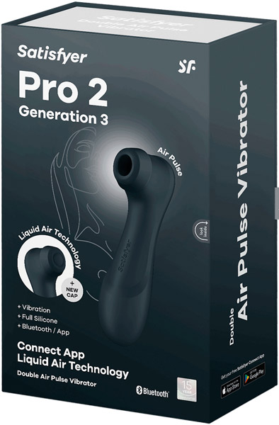 Satisfyer Pro 2 Gen. 3 With Liquid Air & Bluetooth App Black - Air pressure vibrator 7