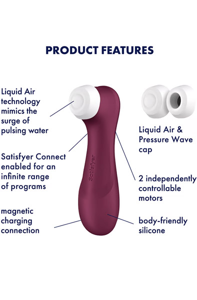 Satisfyer Pro 2 Gen. 3 With Liquid Air & Bluetooth App Red - Air pressure vibrator 2