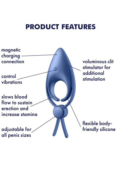 Satisfyer Sniper Vibrating Cock Ring Blue - Vibrierender Penisring 2