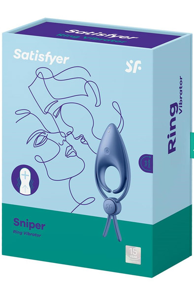 Satisfyer Sniper Vibrating Cock Ring Blue - Vibrierender Penisring 4