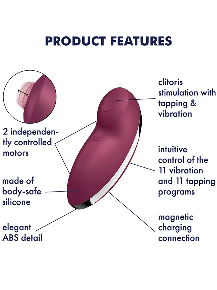 Satisfyer Tap & Climax 2 Vibrator Red - Clitoral vibrator 2