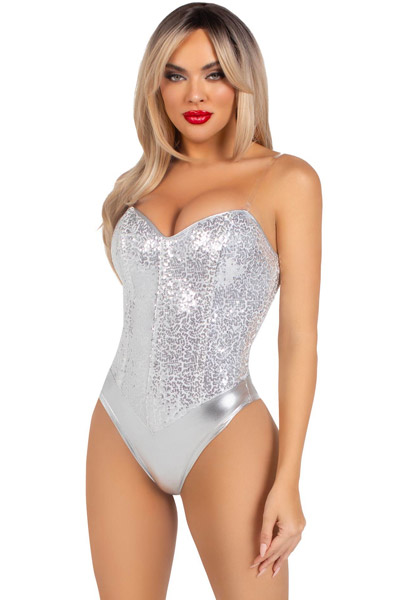 Sequin Korsagen-Body Silber - Body & Playsuits 2
