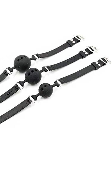 Set Of Silicone Gag Balls 3-pcs Black - Knebelball 1