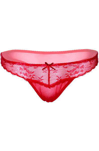 Sexy Florale Spitze String Rot - Spitzenhöschen 3