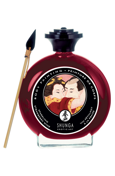 Shunga Erotic Art Bodypaint Champagne Strawberry 100ml - Körperverträgliche Farbe 1