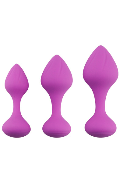 Silicone Anal Plug Set Purple - Analspielzeug im Set 1
