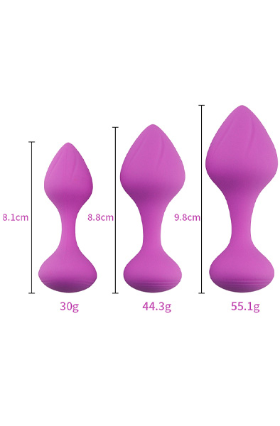 Silicone Anal Plug Set Purple - Analspielzeug im Set 3