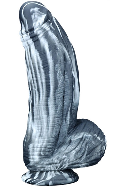 Silicone Dildo Fat Dick Black-White 25cm - Monster-Dildo 2