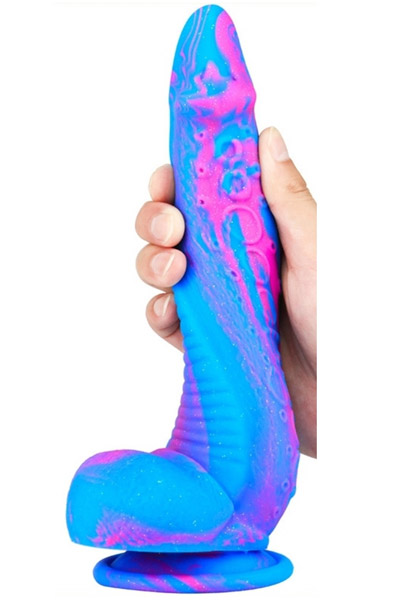 Silicone Dildo Inkipus Blue-Pink 25cm - Drachen-Dildo 2