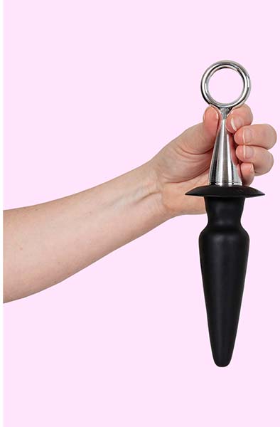 Silicone Plug With Finger Ring 23 cm - Analplug mit Zugring 2