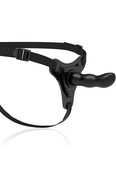 Silicone Strap-On Black G-Spot 16 cm - Umschnalldildo mit Geschirr 1