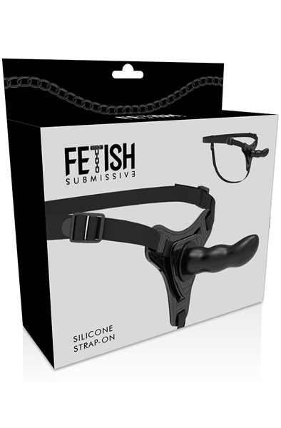 Silicone Strap-On Black G-Spot 16 cm - Umschnalldildo mit Geschirr 3