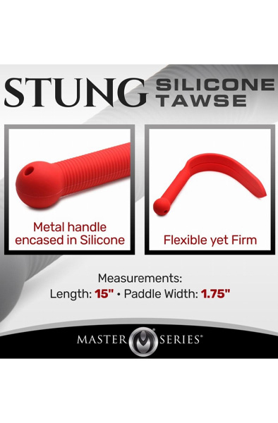 Silicone Whip Strap Red 38 cm - Spanking-Paddel 3