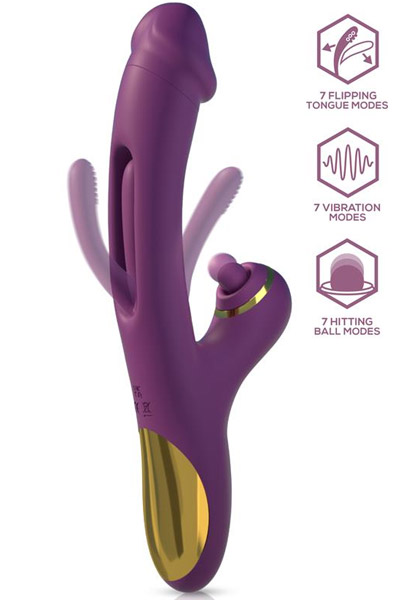 Siter Vibe With Hitting Ball & Flipping Tongue - Rabbit-Vibrator 1