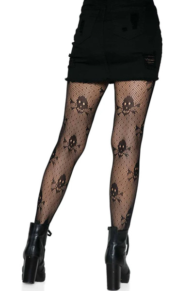 Skull Print Strumpfhose Schwarz - Strümpfe 2