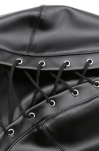 Slave Hood With Eye Mask & Breathable Gag Ball - BDSM Maske 6