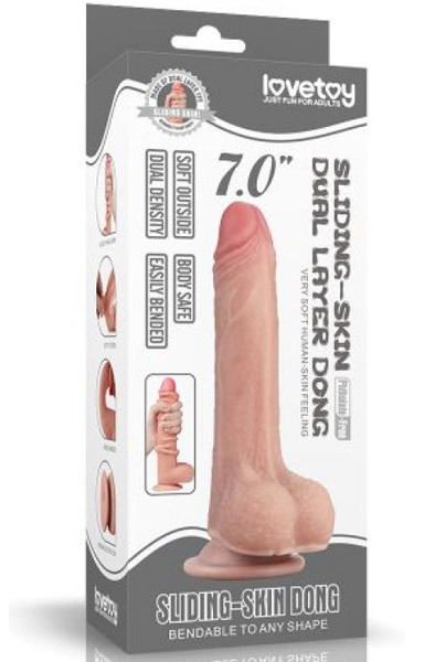 Sliding Skin Dual Layer Dildo 17,5 cm - Dildo 4