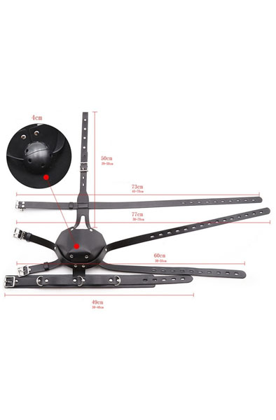 SM Harness Head Muzzle Black - Knebel mit Geschirr 6