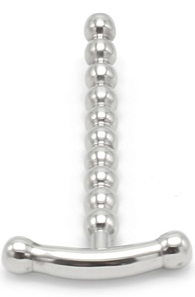 Solid Penis Plug Curved With T Handle - Dilator 2