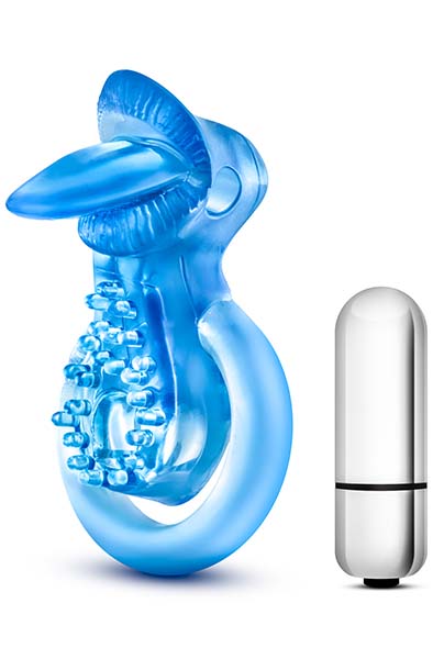 Stay Hard Tongue Blue C-ring - Vibrierender Penisring 2