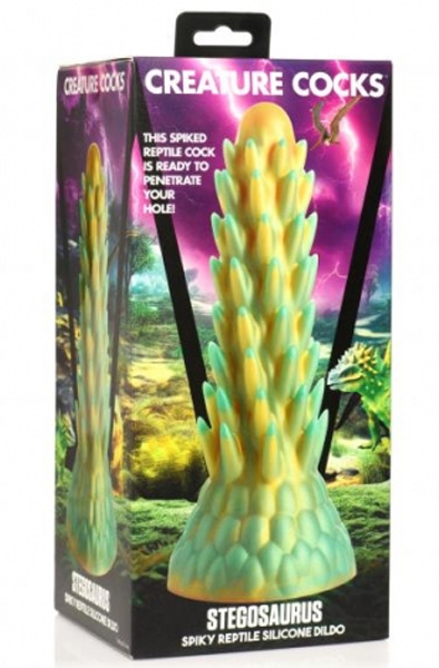 Stegosaurus Spiky Reptile Silicone Dildo 19 cm - Monster-Dildo 6