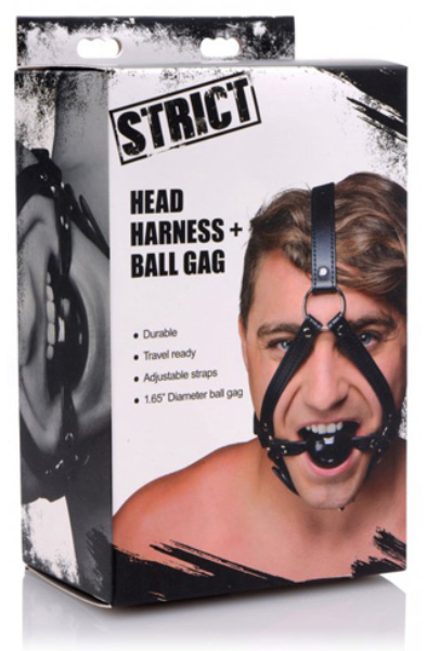 Strict Head Harness With Ball Gag - Geschirr mit Knebelball 2