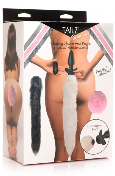 Tailz Vibrating Anal Plug & 3 Tails With Remote Control - Analplug Set 1