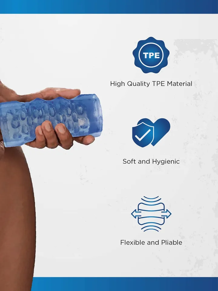 Taut Stroker Squeezable Masturbator Blue - Stroker 3