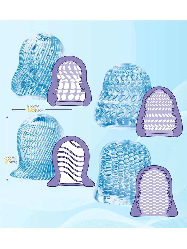 The Fedora 4in1 Glans Stroker Set Blue - Stroker 3