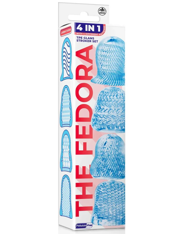 The Fedora 4in1 Glans Stroker Set Blue - Stroker 4