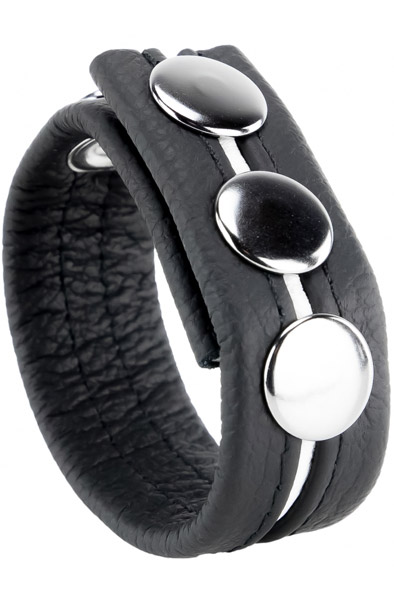 The Red Cockring En Cuir Black/White - Cockring 1