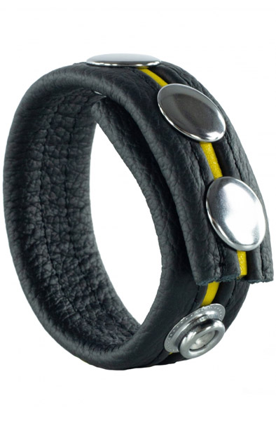 The Red Cockring En Cuir Black/Yellow - Cockring 1