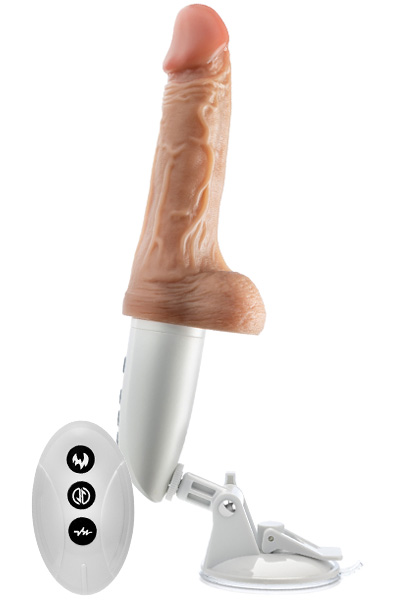 Thrusting, Vibrating & Warming Dildo 17,5 cm - Vibrierender Dildo 1
