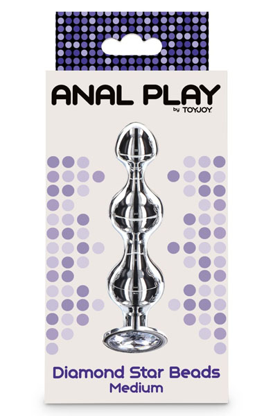 ToyJoy Diamond Star Beads Medium - Analplug aus Metall 5