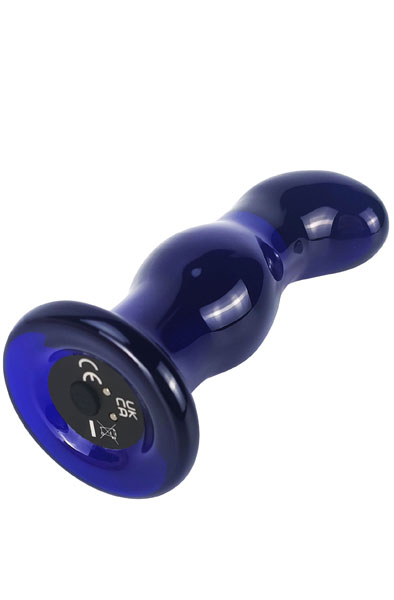 ToyJoy Gleaming Vibrating Glass Plug 11,5 cm - Analplug aus Glas 3