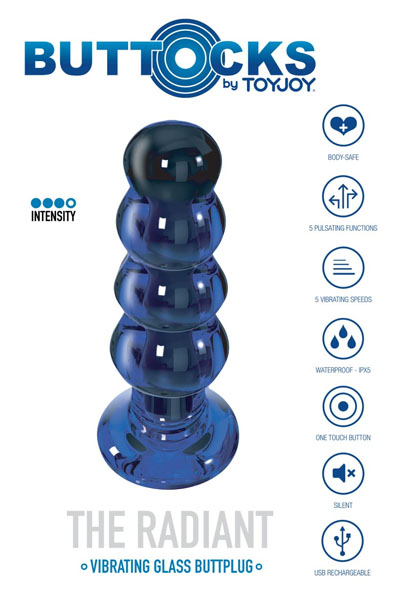 ToyJoy Radiant Vibrating Glass Plug 11,5 cm - Vibrierender Analplug 4