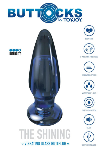 ToyJoy Shining Vibrating Glass Plug 11,5 cm - Vibrierender Analplug 3