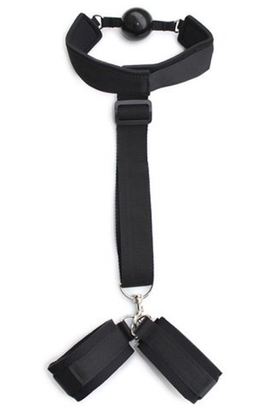 TOYZ4LOVERS Back Restraint + Gag - Knebelball mit Handschellen 2