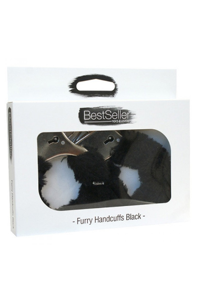 TOYZ4LOVERS Furry Handcuffs Black - Handcuffs with fluff 2