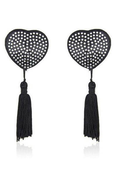 TOYZ4LOVERS Heart Shine Nipples Tassels Black - Brustwarzenkappen 1