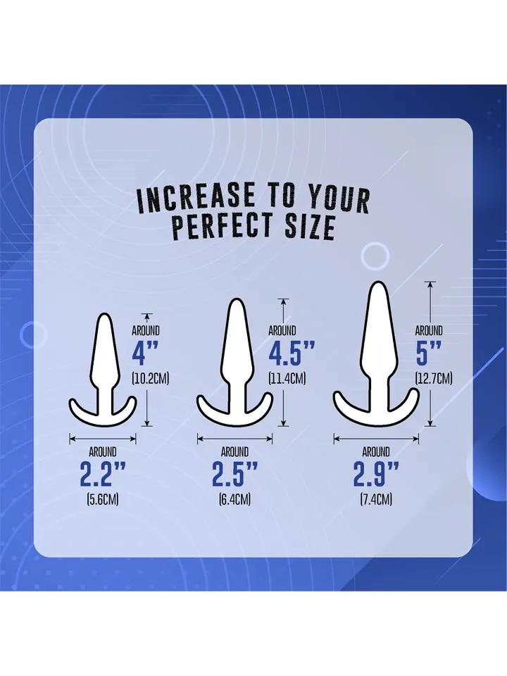 Triple Tapered Plug Set Blue - Anal plug set 2