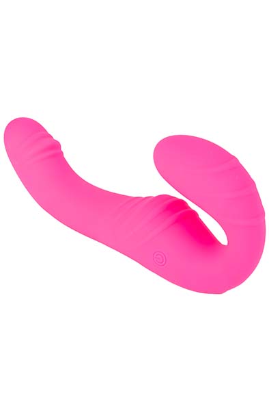 Triple Vibration Strap-On Vibrator Wireless Remote Pink - Vibrierender Umschnalldildo 2