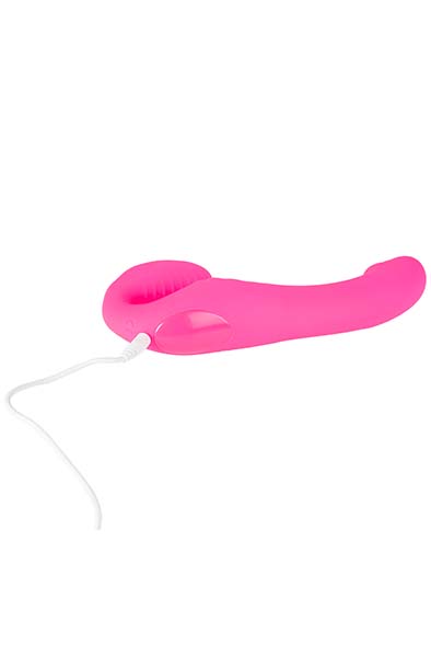 Triple Vibration Strap-On Vibrator Wireless Remote Pink - Vibrierender Umschnalldildo 3